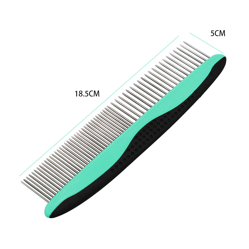 Multi-function pet grooming brush with blue and black handle