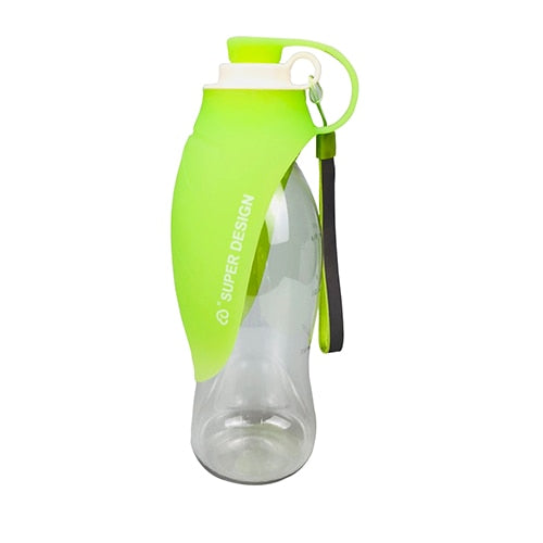 Botella de agua portátil para mascotas de 580 ml, dispensador de viaje a prueba de fugas